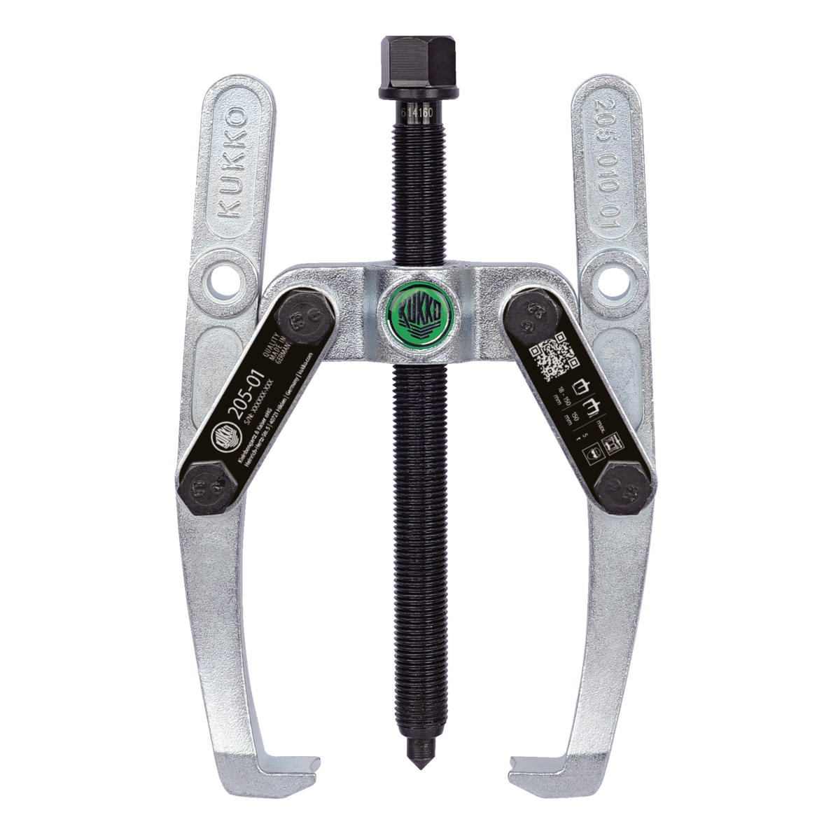 Kukko 205-01 - Heavy-duty, 2-armed 150 x 150 mm lug puller with oscillating and height-adjustable puller legs
