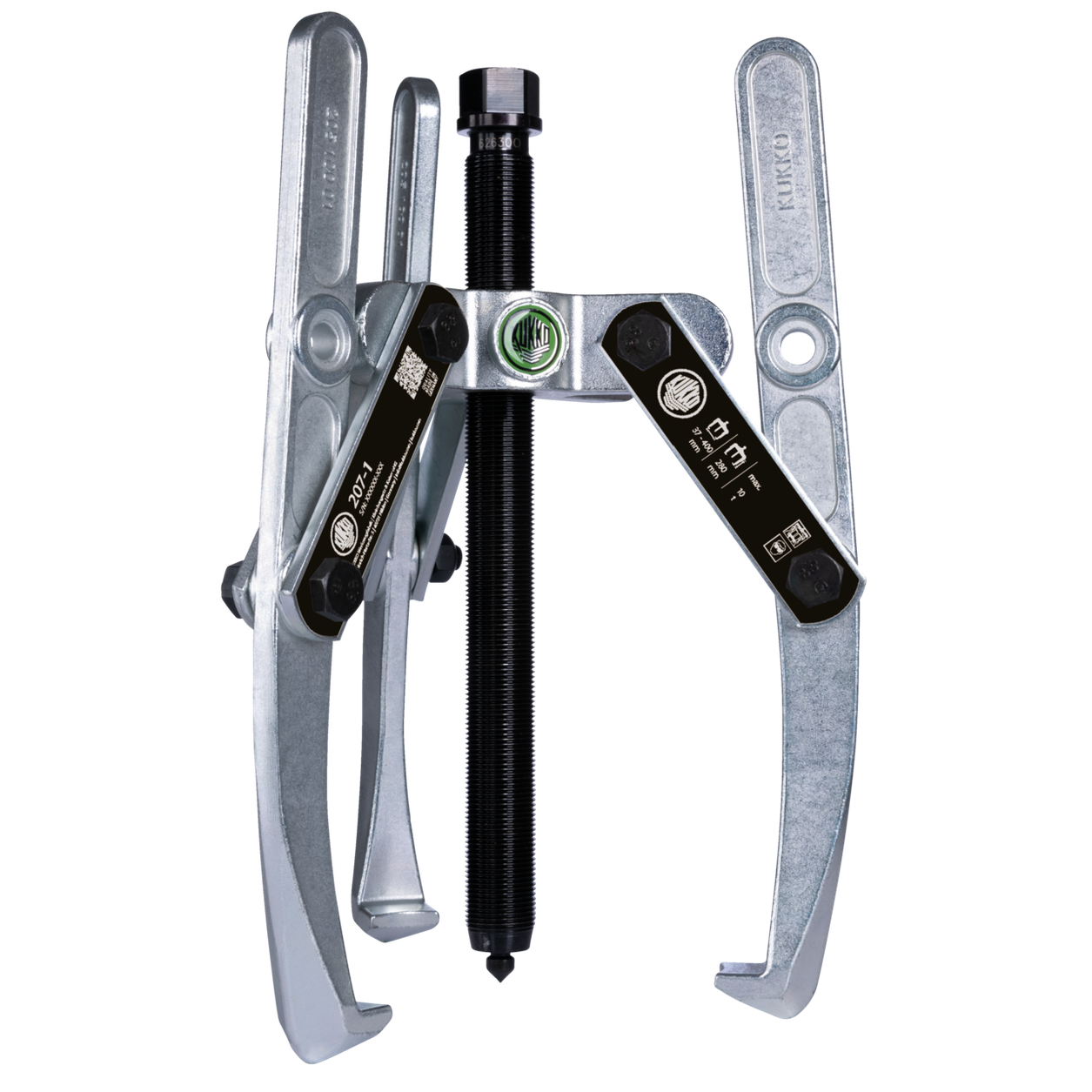 Kukko 207-01 - Heavy-duty, 3-armed lug puller 200 x 150 mm with oscillating, height-adjustable puller legs and combination crosshead