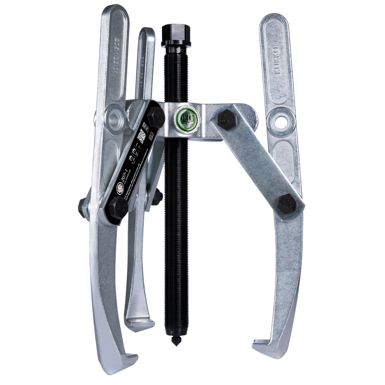 Kukko 207-1 - Heavy-duty, 3-armed lug puller 400 x 280 mm with oscillating, height-adjustable puller legs and combination crosshead