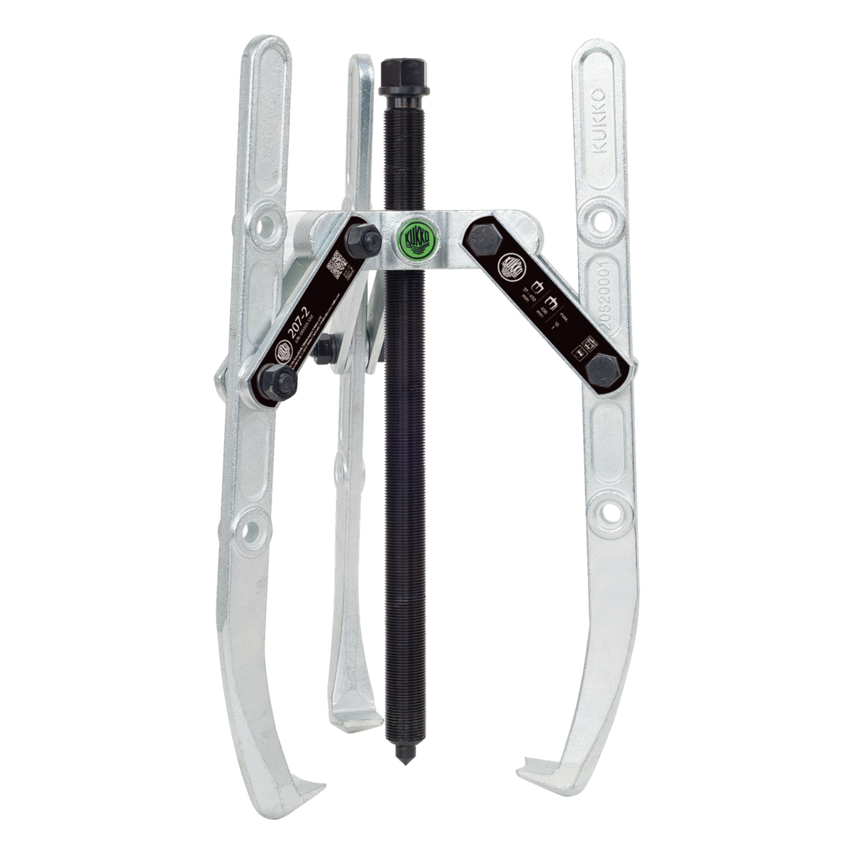 Kukko 207-2 - Heavy-duty, 3-armed lug puller 450 x 400 mm with oscillating, height-adjustable puller legs and combination crosshead