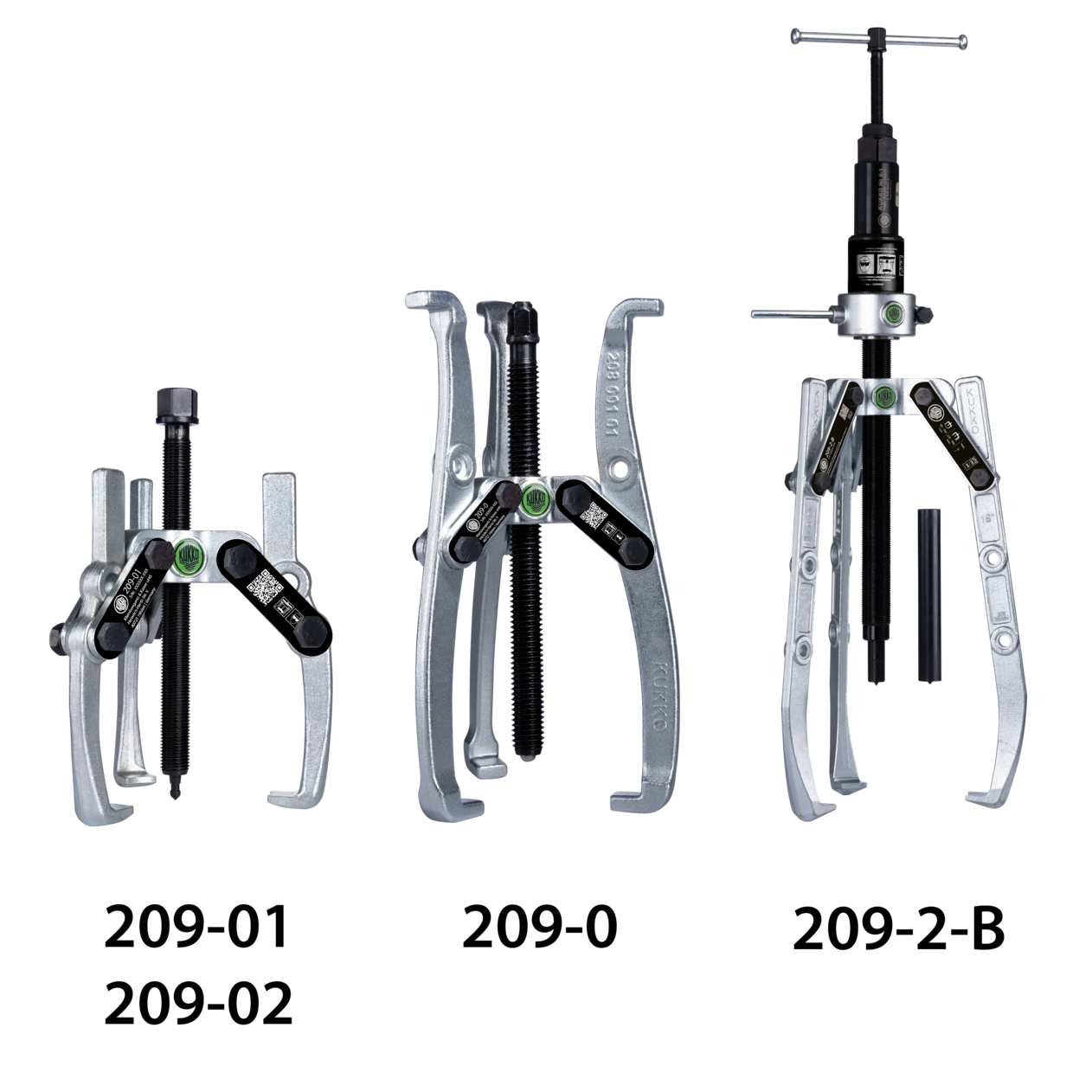 Kukko 209-02 - 3-armed lug puller "Economy" 230 x 190 mm with oscillating and height-adjustable puller legs