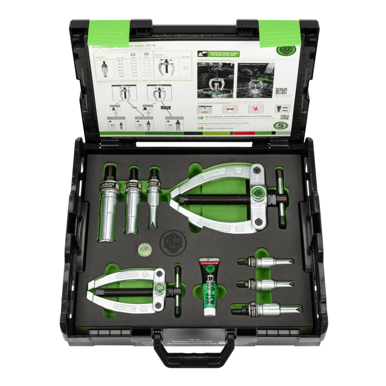 Kukko 25-A - Ball Bearing Puller Set with Counter Stay ¯ 12-46 mm