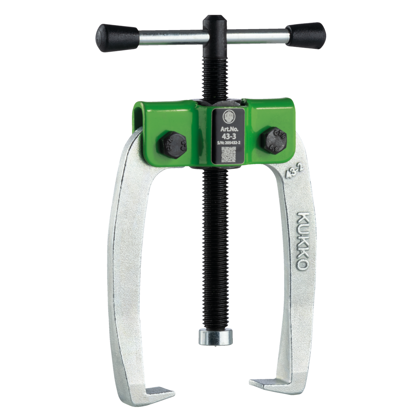 Kukko 43-3 | 2-jaw small parts puller with force-amplifying, self-centering jaws, up to 80 mm jaw opening, 80 mm reach