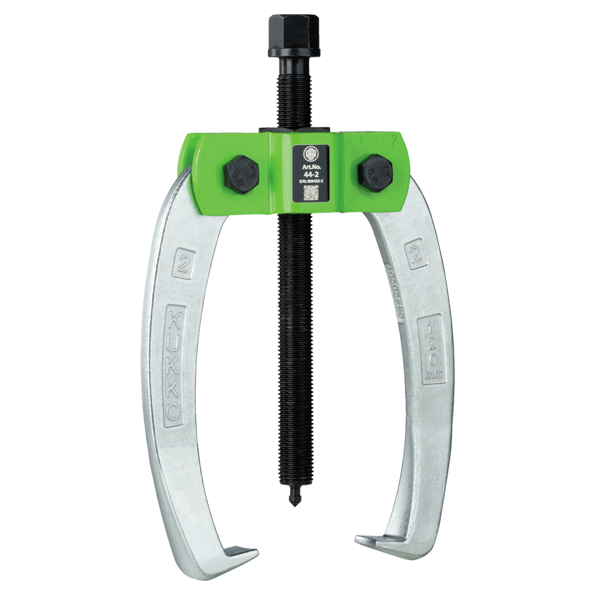 Kukko 44-2 - Handy, 2-arm industrial puller 120 x 120 mm with power-transmitting and self-centering puller legs