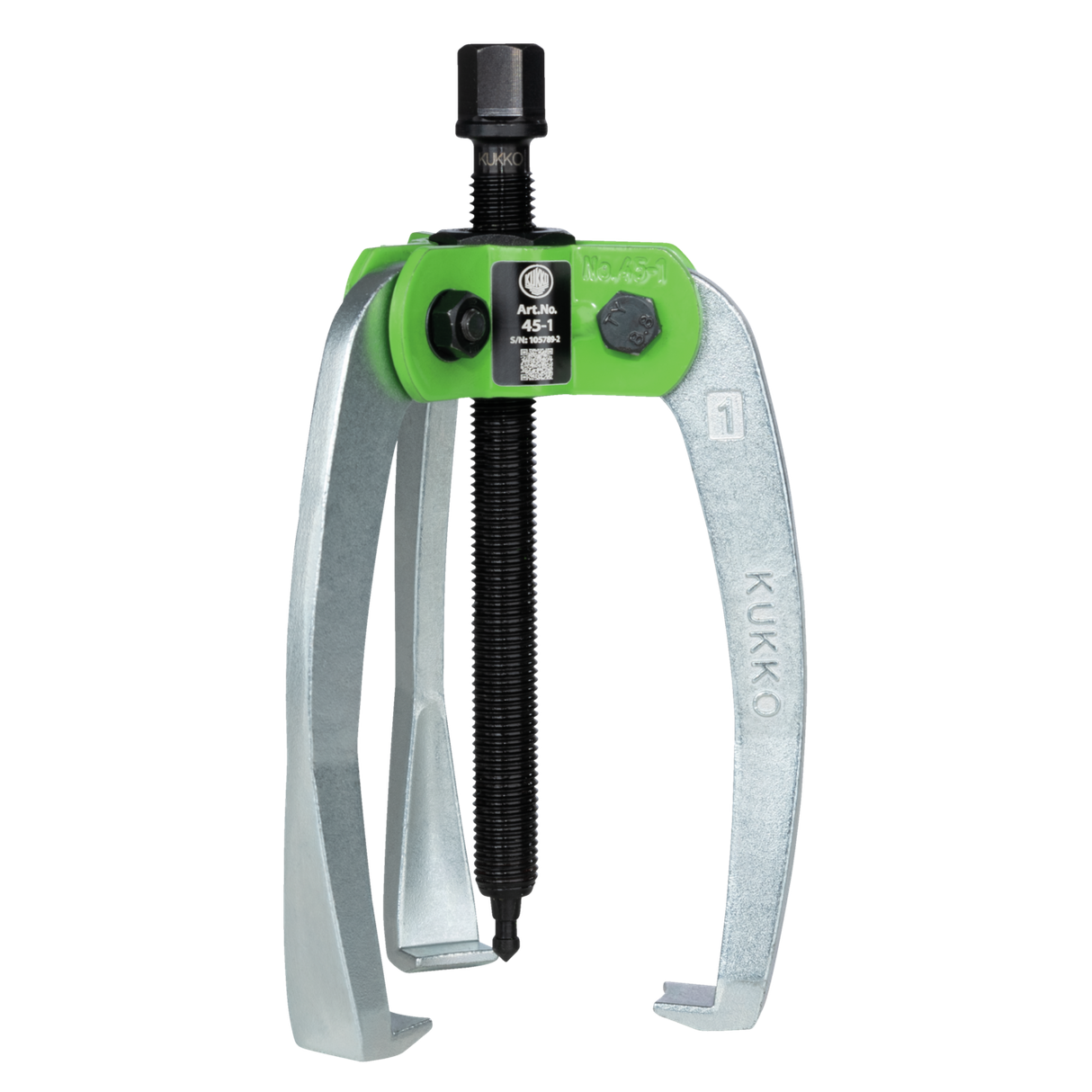 Kukko 45-1 - Handy, 3-arm industrial puller 100 x 100 mm with power-transmitting and self-centering puller legs