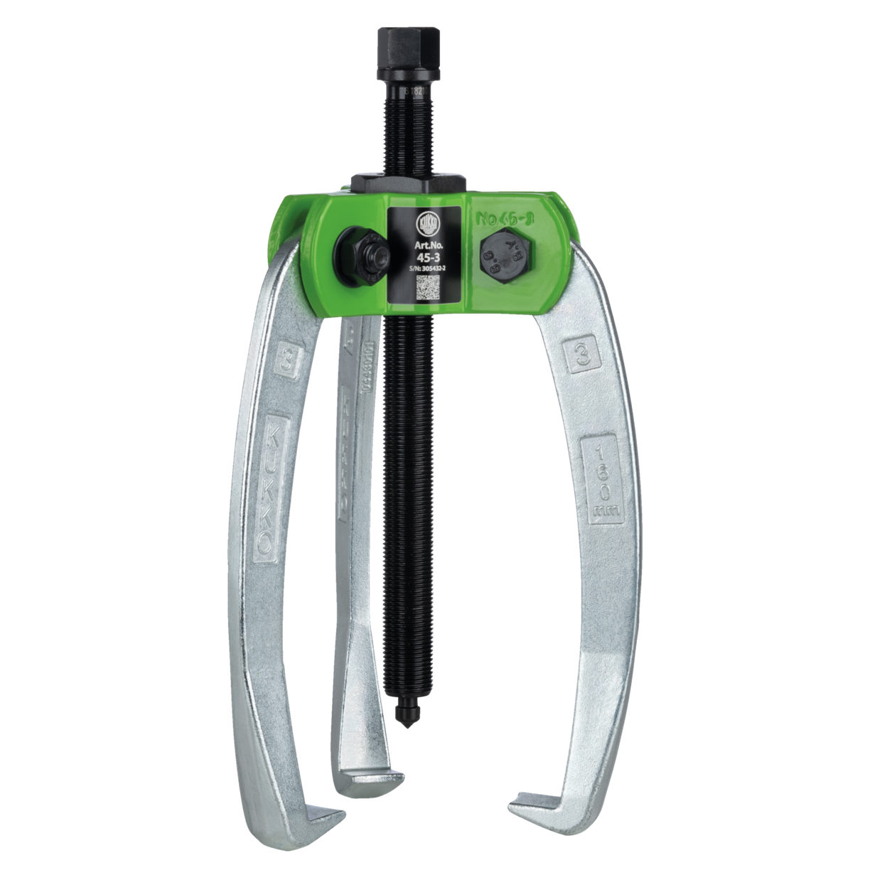 Kukko 45-3 - Handy, 3-arm industrial puller 160 x 160 mm with power-transmitting and self-centering puller legs