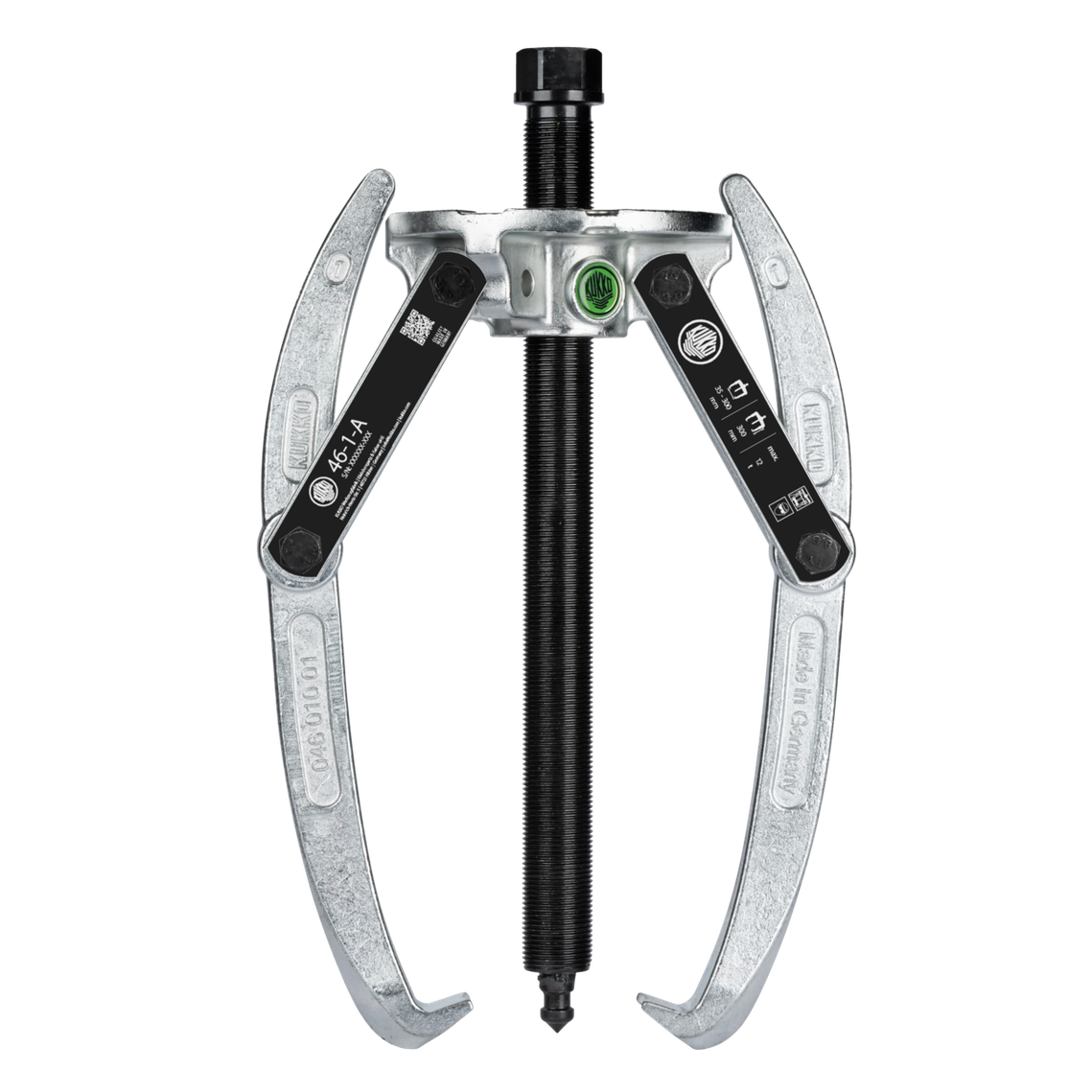 Kukko 46-1-A - Heavy-duty, 2-arm universal puller 300 x 300 mm with swiveling puller legs and combination crosshead