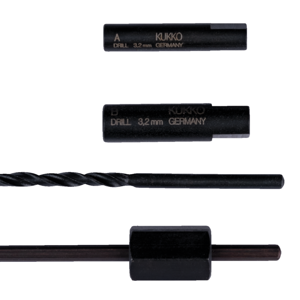 Kukko 49-U-12 - Screw extractor with drills and drill sleeve ¯ 8-9 mm