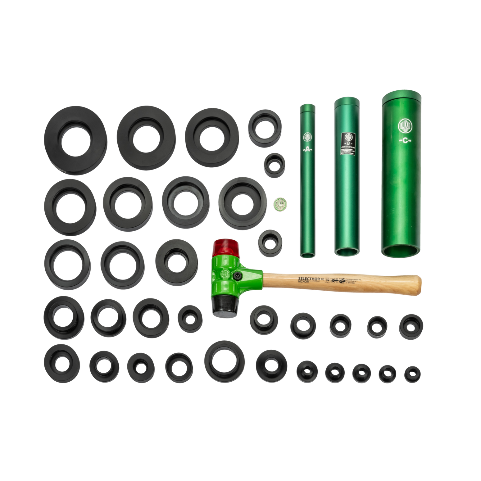Kukko 71-L | Bearing installation tool set, light model, for ball bearings with internal diameter 10 - 50 mm, external diameter 26 - 110 mm