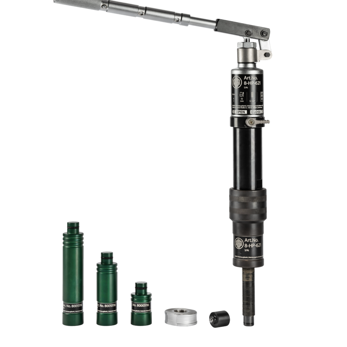 Kukko 8-HP-637 - Hydraulic spindle with hand lever operation, up to 15 t tension force thread size