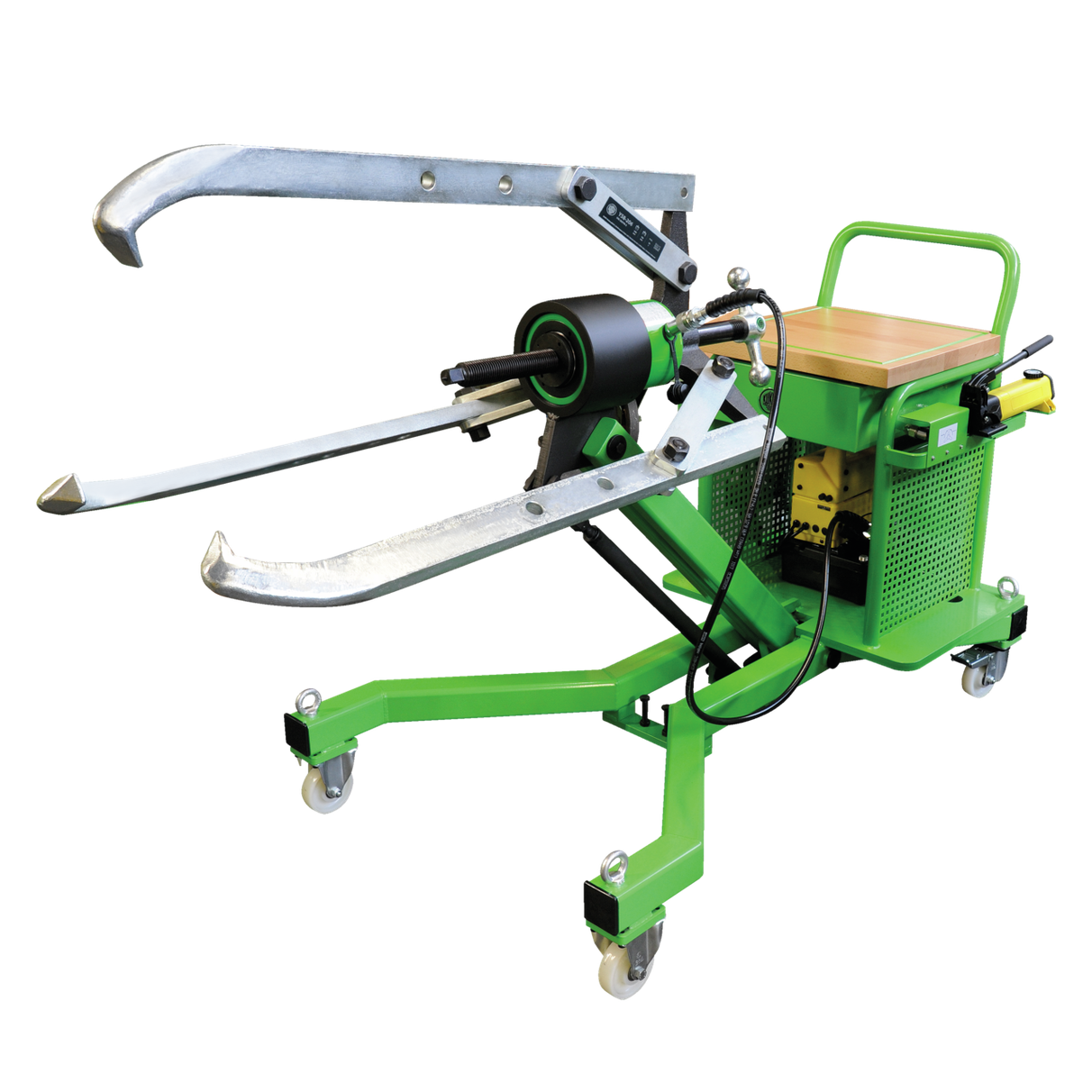 Kukko Goliath-556 - Mobile hydraulic puller "GOLIATH" 50 t mounted with 3-arm puller 1200 x 700 mm