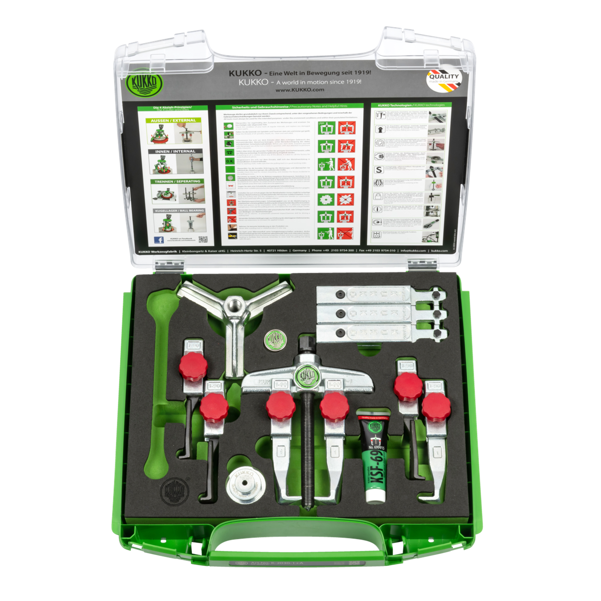 Kukko K-2030-1+A - 2-jaw universal puller with quick adjustable pulling hooks set