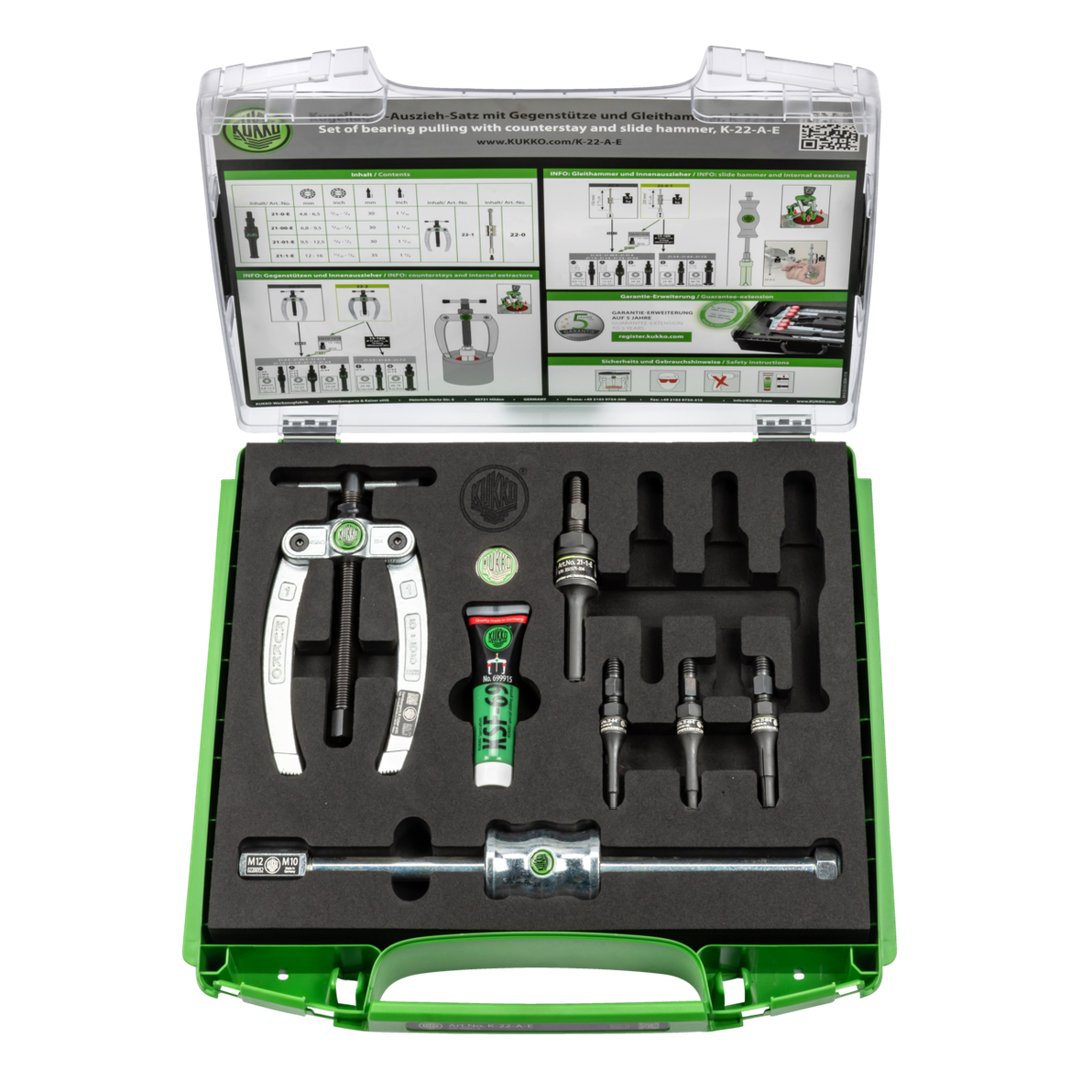 Kukko K-22-A-E - Ball Bearing Puller Set ¯ 4.8-16 mm