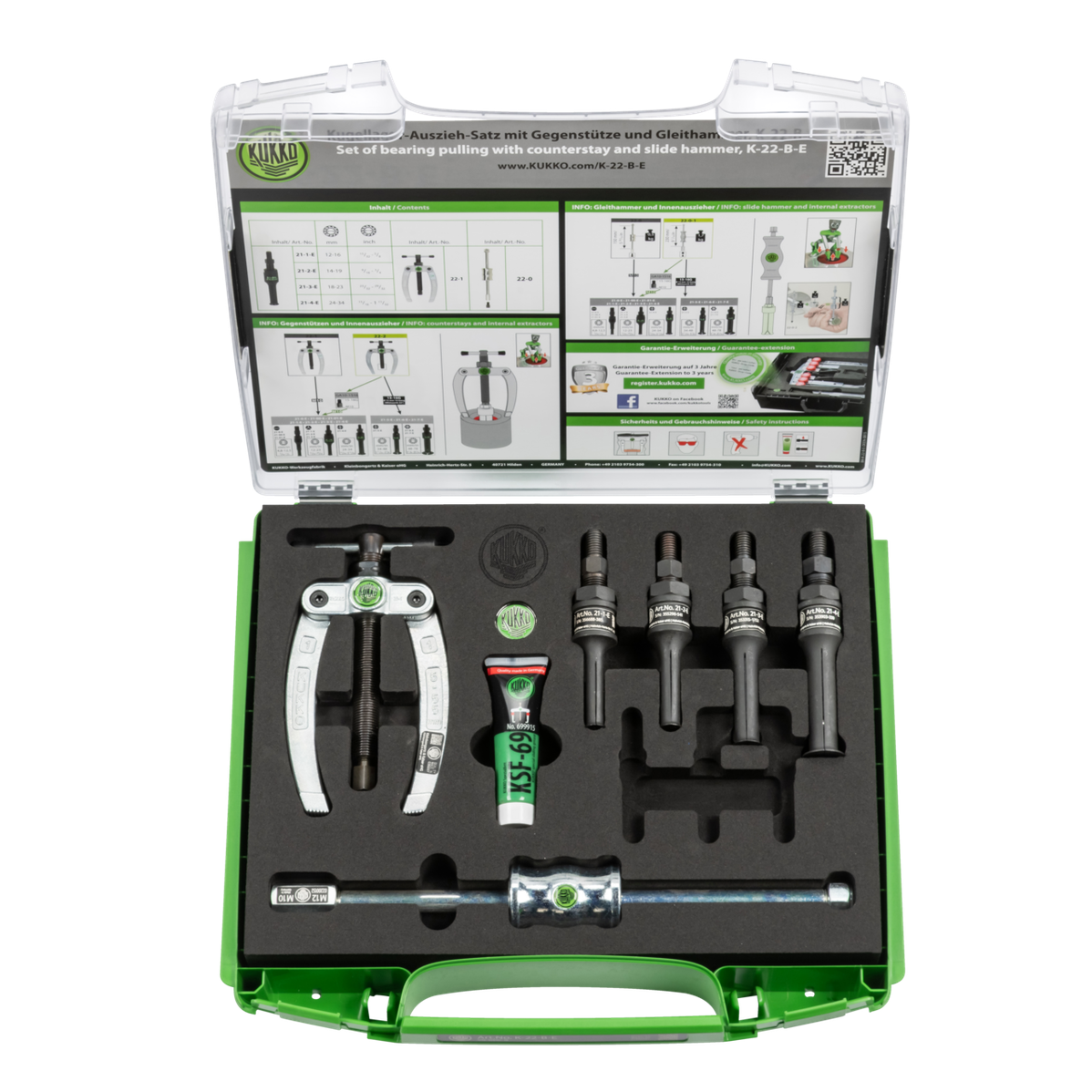 Kukko K-22-B-E - Ball Bearing Puller Set ¯ 12-34 mm