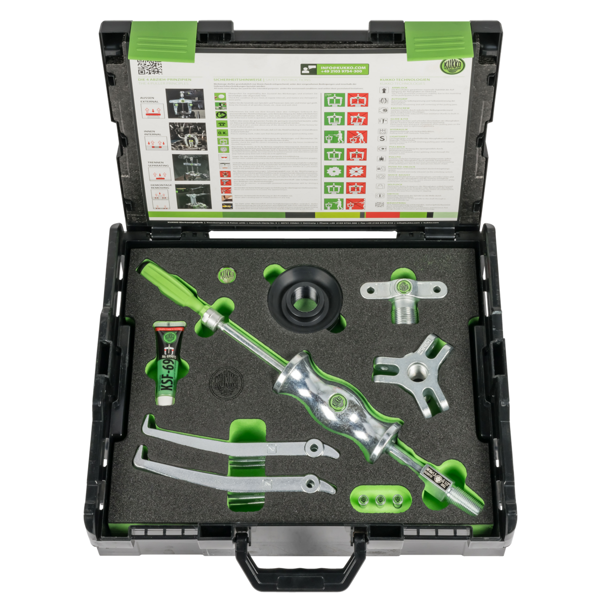 Kukko K-220 - Universal puller with slide hammer in box, up to 150 mm Span