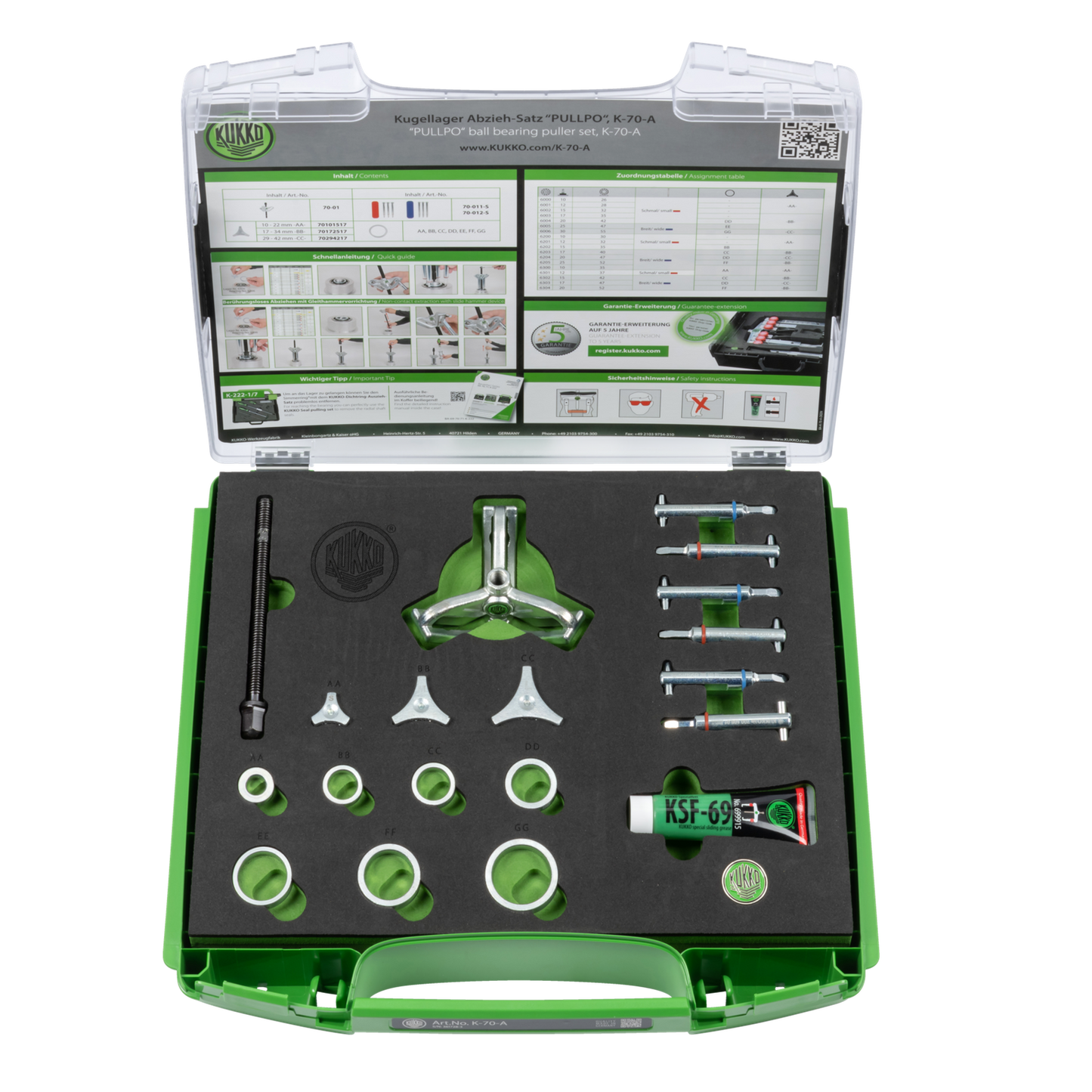 Kukko K-70-A | 18-piece ball bearing puller set "PULLPO" ø 10-30 mm