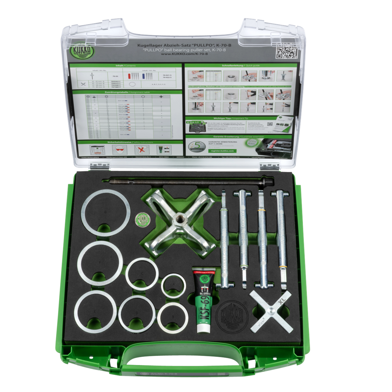 Kukko K-70-B - Ball Bearing Puller Set "PULLPO" 17-100 mm