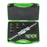 Kukko KS-22-01 | 10-piece sliding hammer set in set with thread adapters in various sizes
