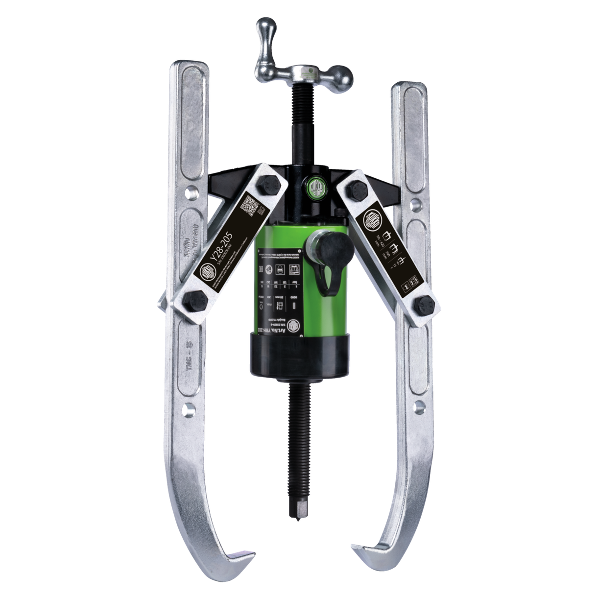 Kukko Y58-215 - Hydraulic, 2-arm puller with adjustable clamping depth and hydraulic hollow piston cylinder for pump drive high tractive force up to 45 t