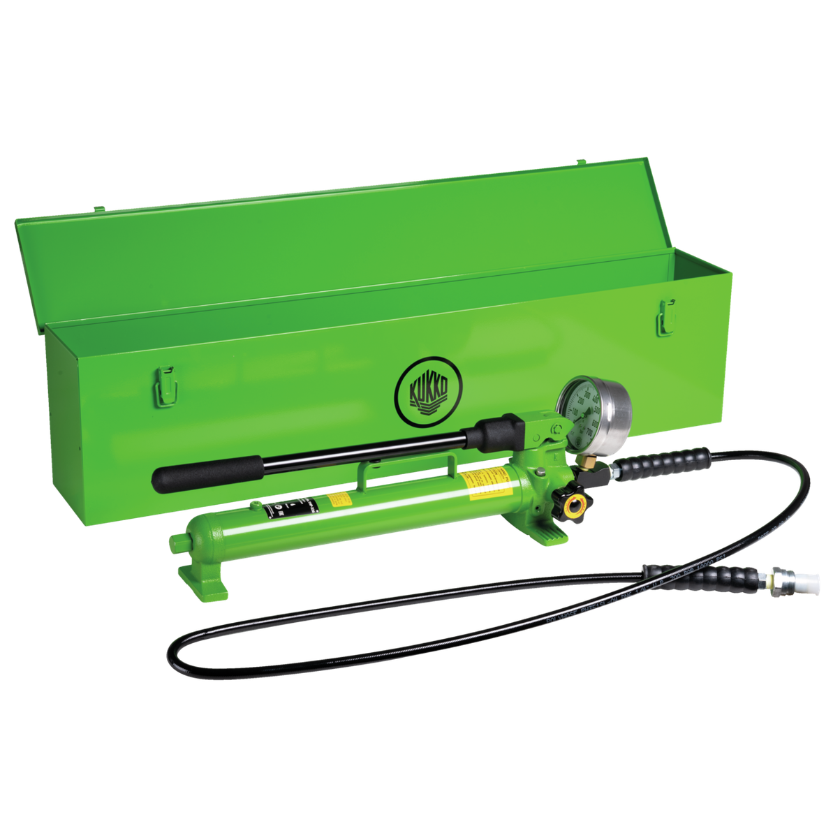 Kukko YHP-326 - Hand pump with hose, pressure gauge, metal case