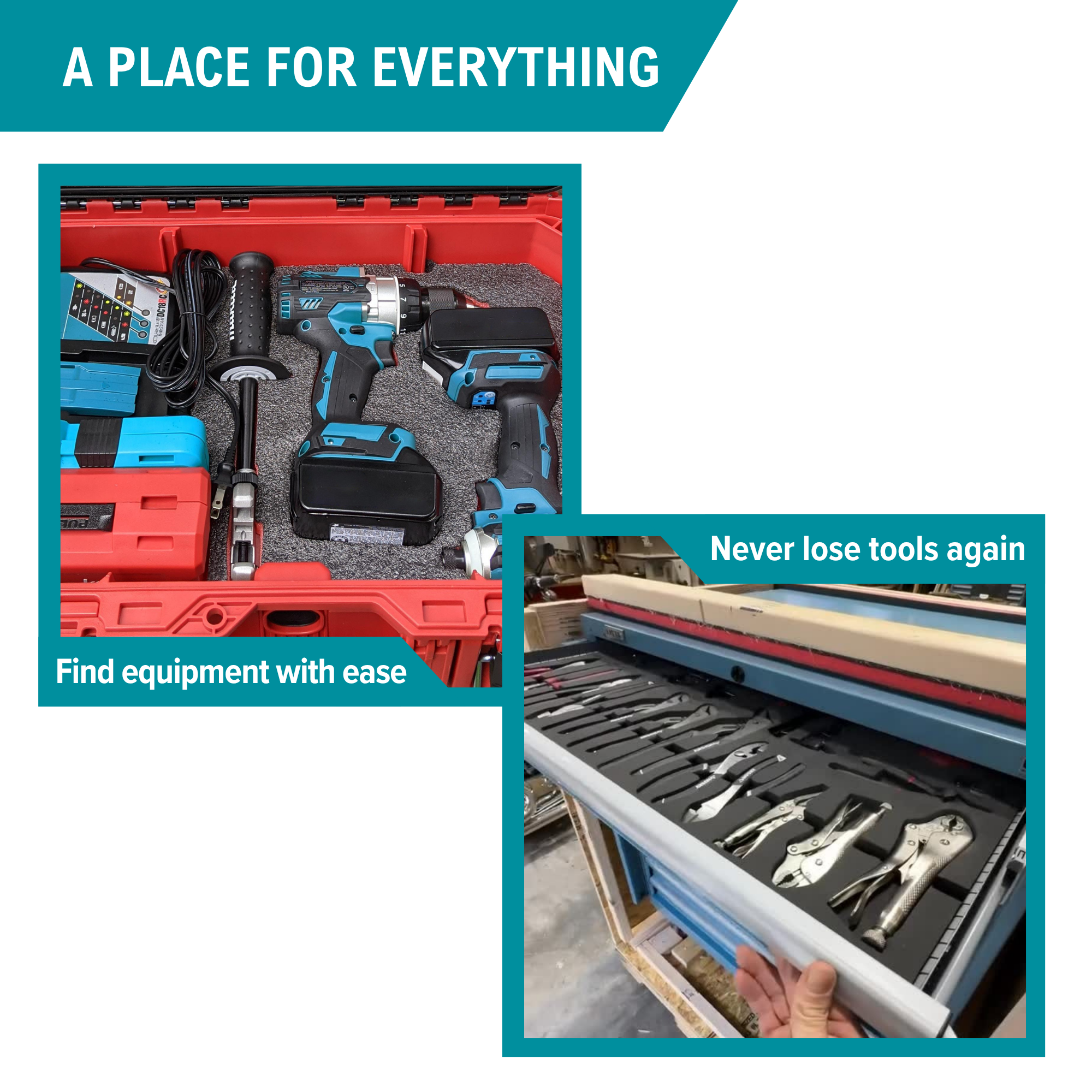 Makita MAKTRAK 90065 Deep Compact Organizer - Kaizen Inserts