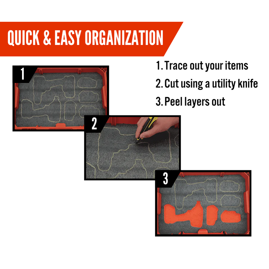 Milwaukee PACKOUT 2 & 3 Drawer Tool Box 48-22-8443 and 48-22-8442 - Kaizen Inserts