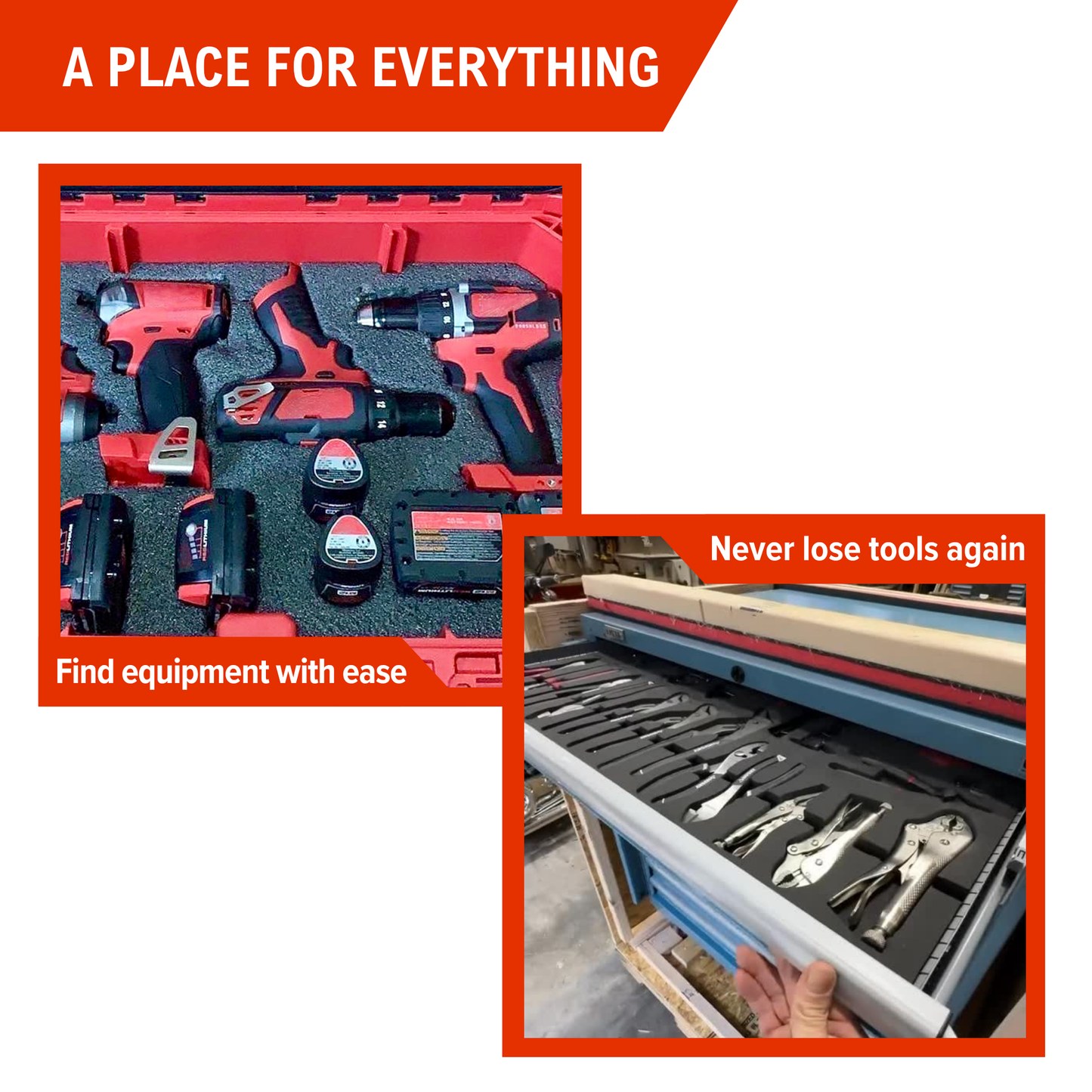 Milwaukee PACKOUT 2 & 3 Drawer Tool Box 48-22-8443 and 48-22-8442 - Kaizen Inserts