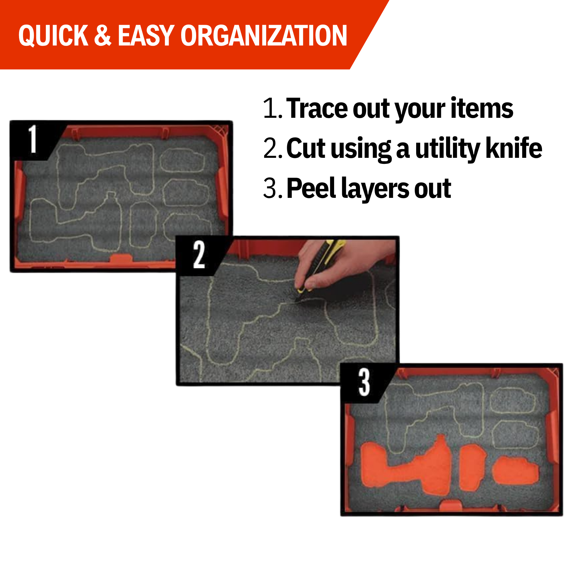 Milwaukee PACKOUT 2 & 3 Drawer Tool Box 48-22-8443 and 48-22-8442 - Kaizen Inserts