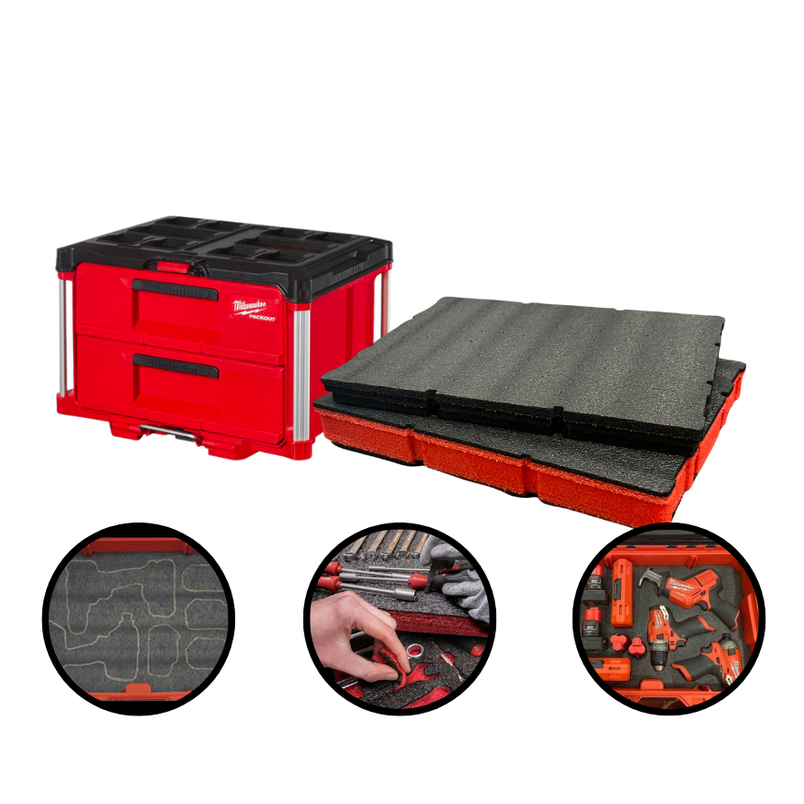 Milwaukee PACKOUT 4 Drawer Tool Box 48-22-8444 - Kaizen Inserts