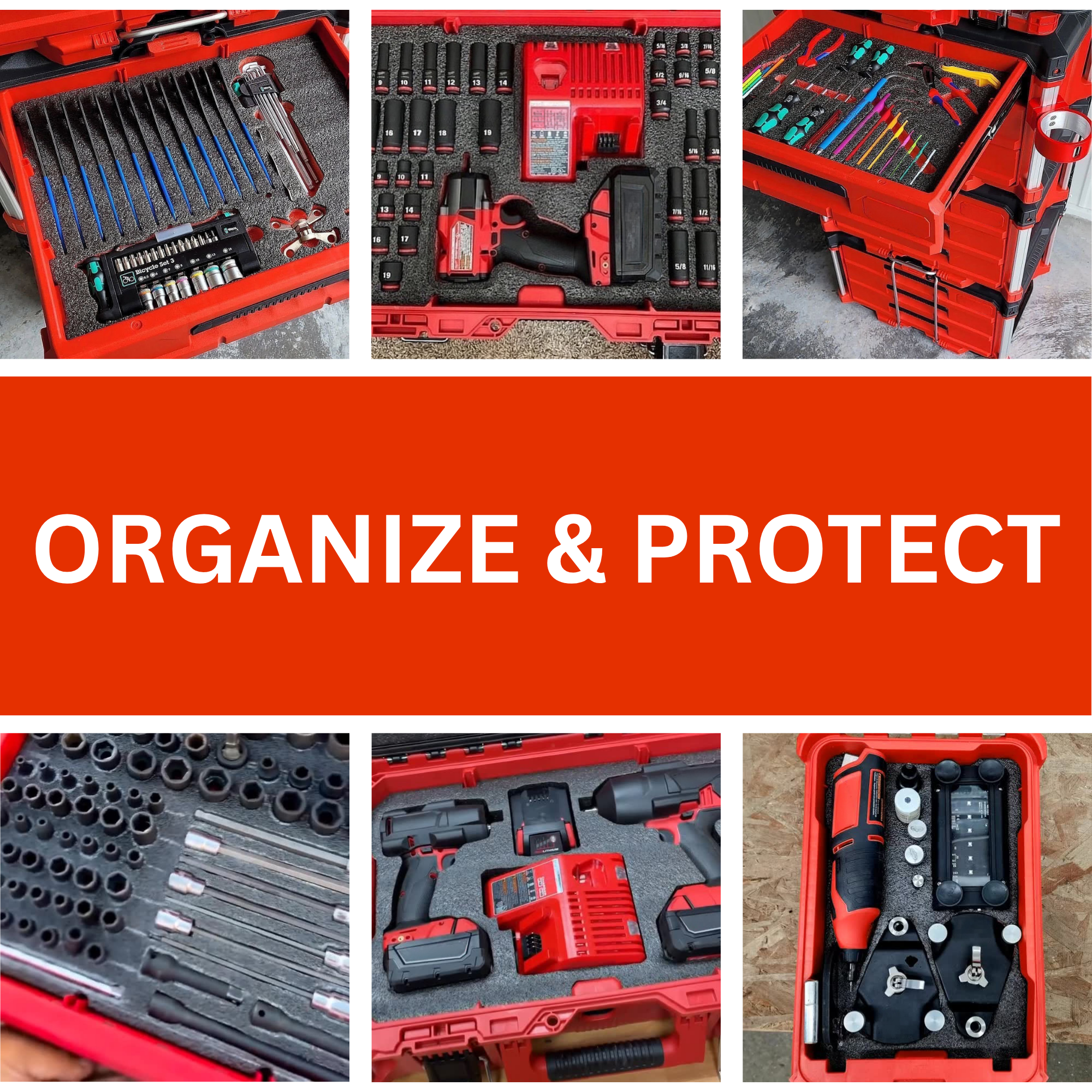 Milwaukee PACKOUT 48-22-8426 Rolling Tool Box - Kaizen Inserts