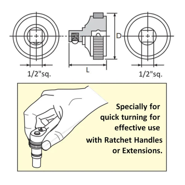Nepros NBE48 1/2" Ratchet Quick Spinner
