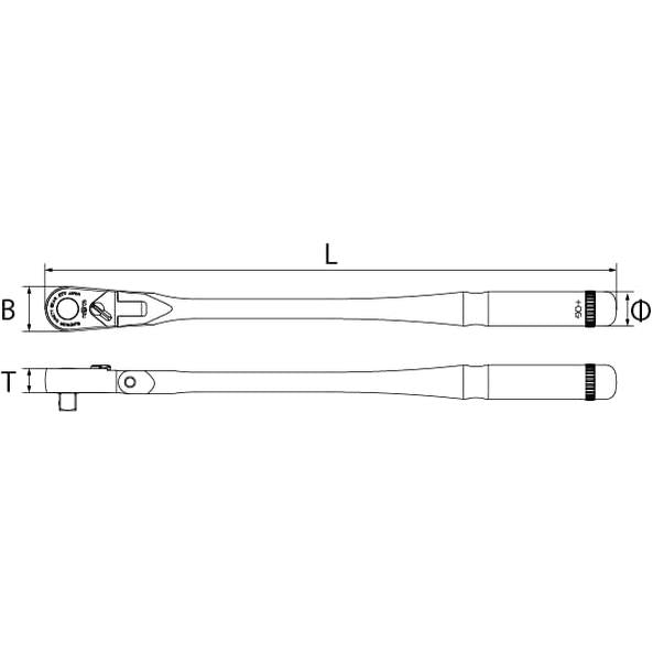 Nepros NBR390AFL 3/8" 90-Tooth Ratchet, Flex, Long