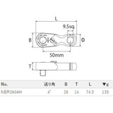 Nepros NBR390AH 3/8" 90-Tooth Ratchet, Stubby