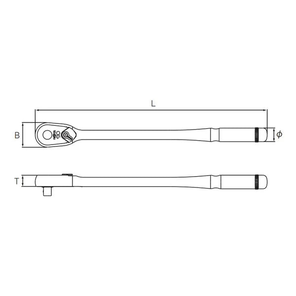 Nepros NBR490L 1/2" 90-Tooth Ratchet, Long