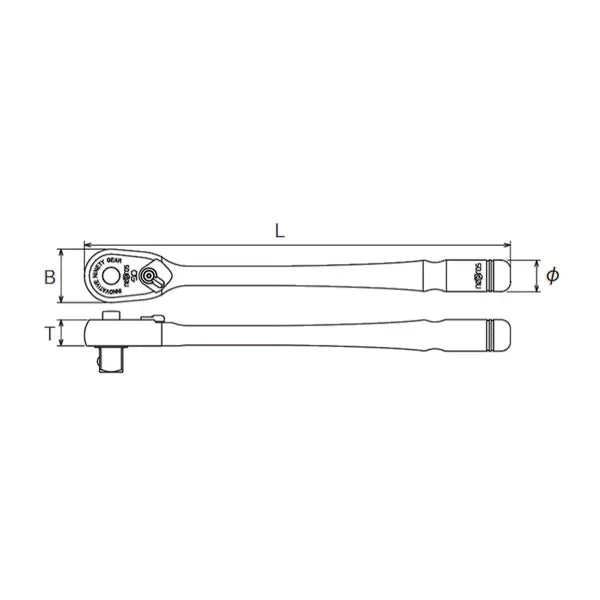 Nepros NBRC390L 3/8" 90-Tooth Compact Ratchet, Long
