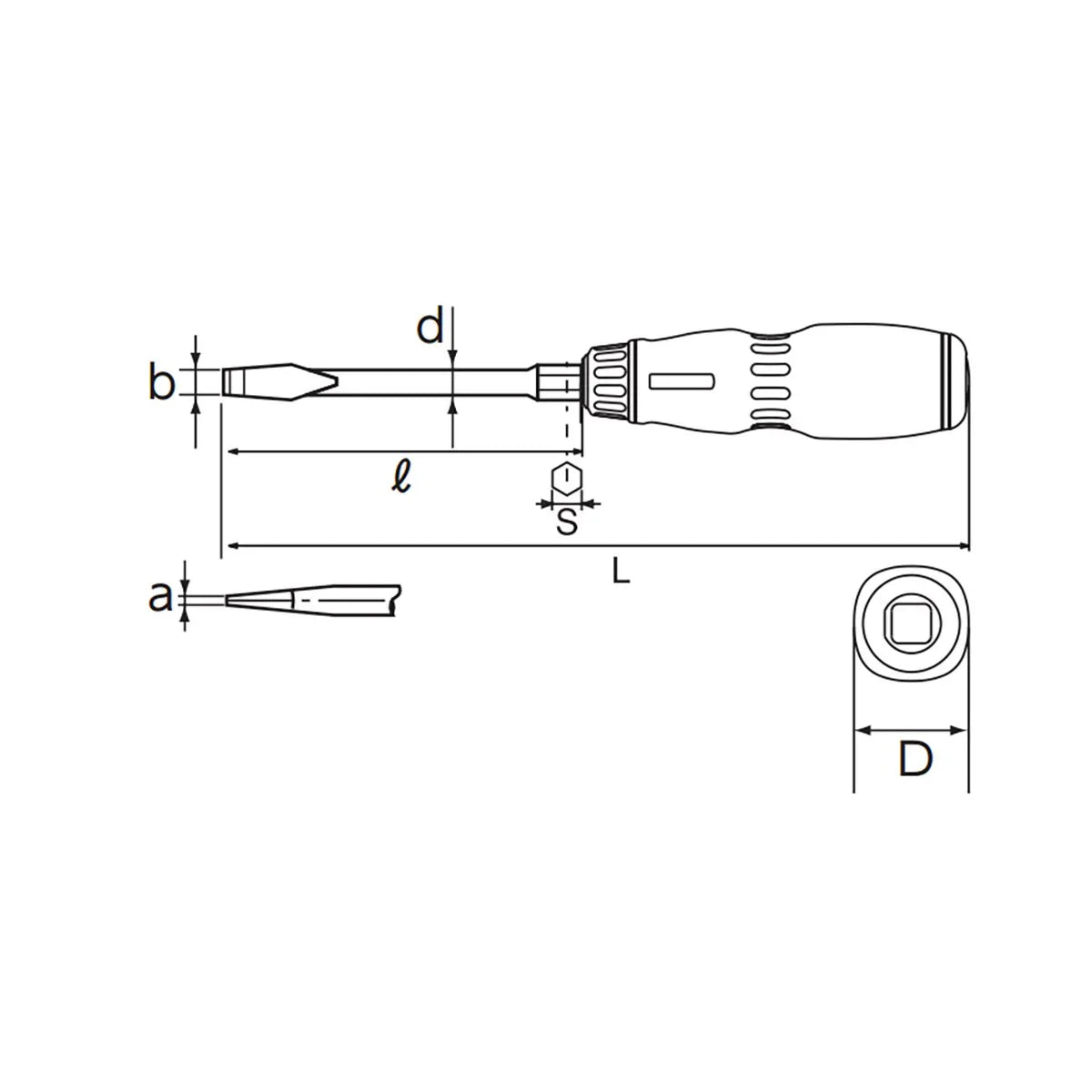 Nepros ND1M2 - Slotted Screwdrivers Plastic Grip