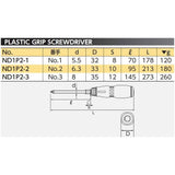 Nepros ND1P2 - JIS Screwdrivers Plastic Grip