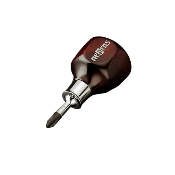 Nepros ND3PS-2 JIS Wooden Stubby Screwdriver, Phillips, #2