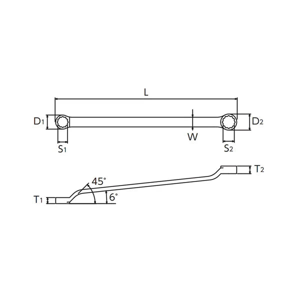 Nepros NM5-0810 - Metric Deep Offset Box-End - Standard Wrenches 12pt.