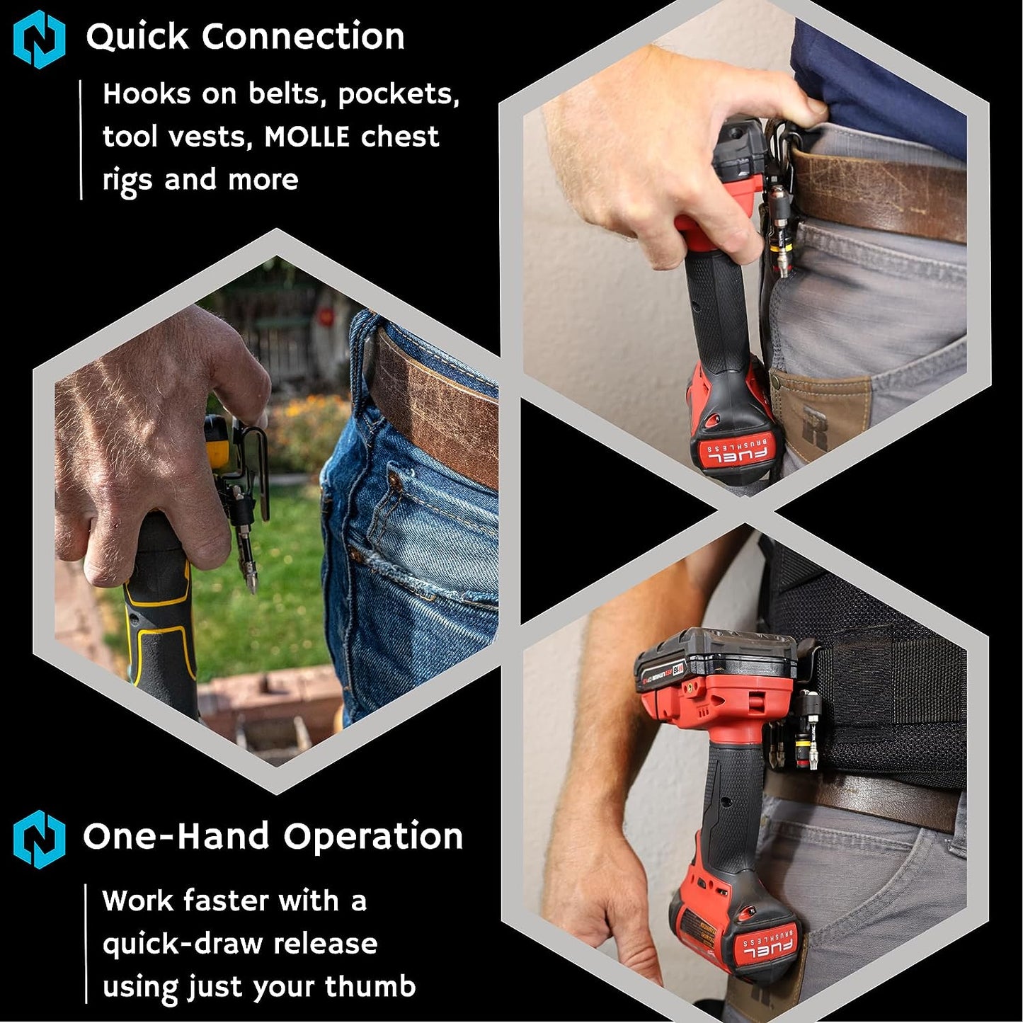 Nöhlster Locking Tool Clip & GroovNüb Bit Holder 1-Pack