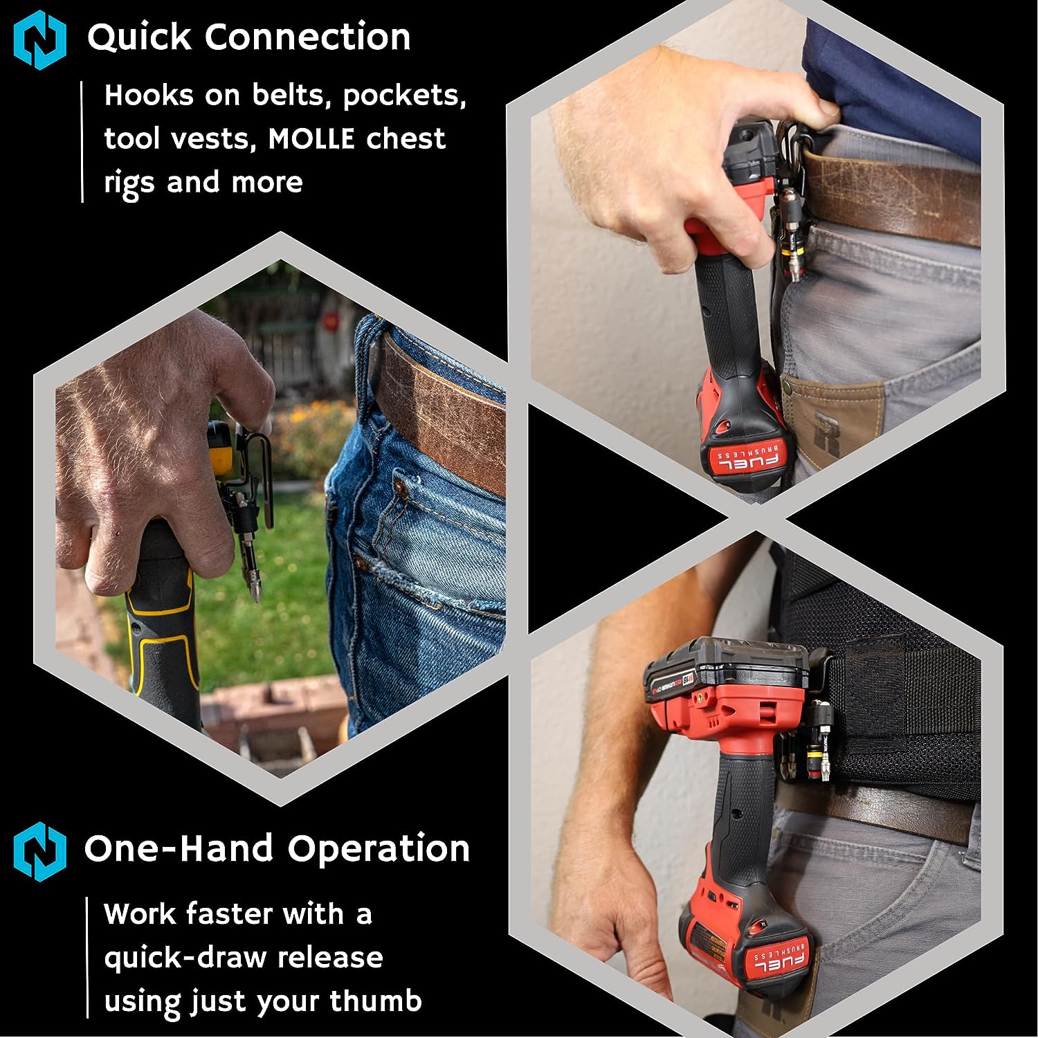 Nöhlster Locking Tool Clip & GroovNüb Bit Holder 1-Pack