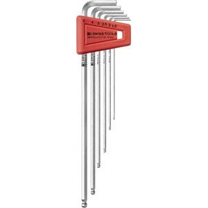 PB 212 LH Key L-wrenches, long, with ball point, set in a practical plastic holder
