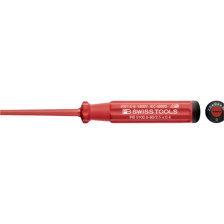PB 5100 - Classic VDE screwdriver, fully insulated up to 1000 V AC/1500 V DC