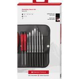 PB 8215.A - SwissGrip Screwdriver Set with Interchangeable Blades in a Leather Roll-Up Case