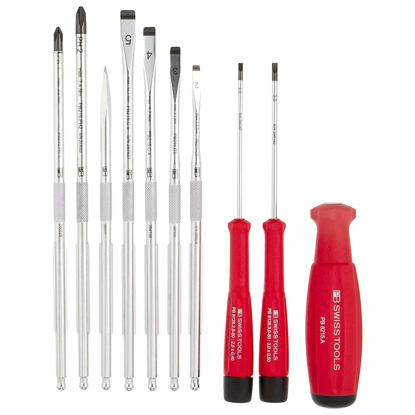 PB 8215.A - SwissGrip Screwdriver Set with Interchangeable Blades in a Leather Roll-Up Case