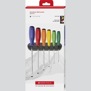 PB 8240 RB SwissGrip screwdriver set with wall mount