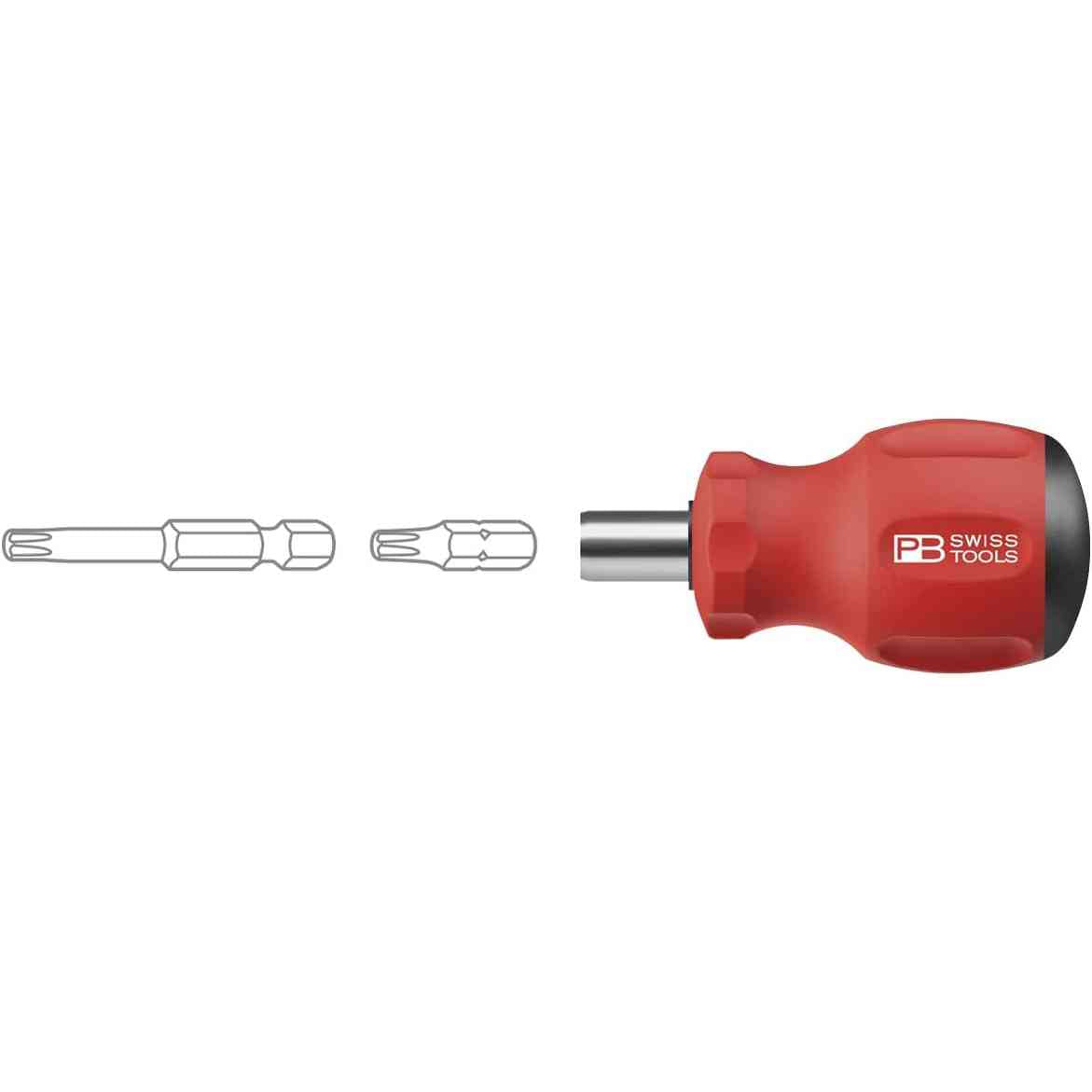 PB 8452.M-10 - SwissGrip Stubby Universal Bit Holder, for Precision Bits C 6.3 and E 6.3 1/4"