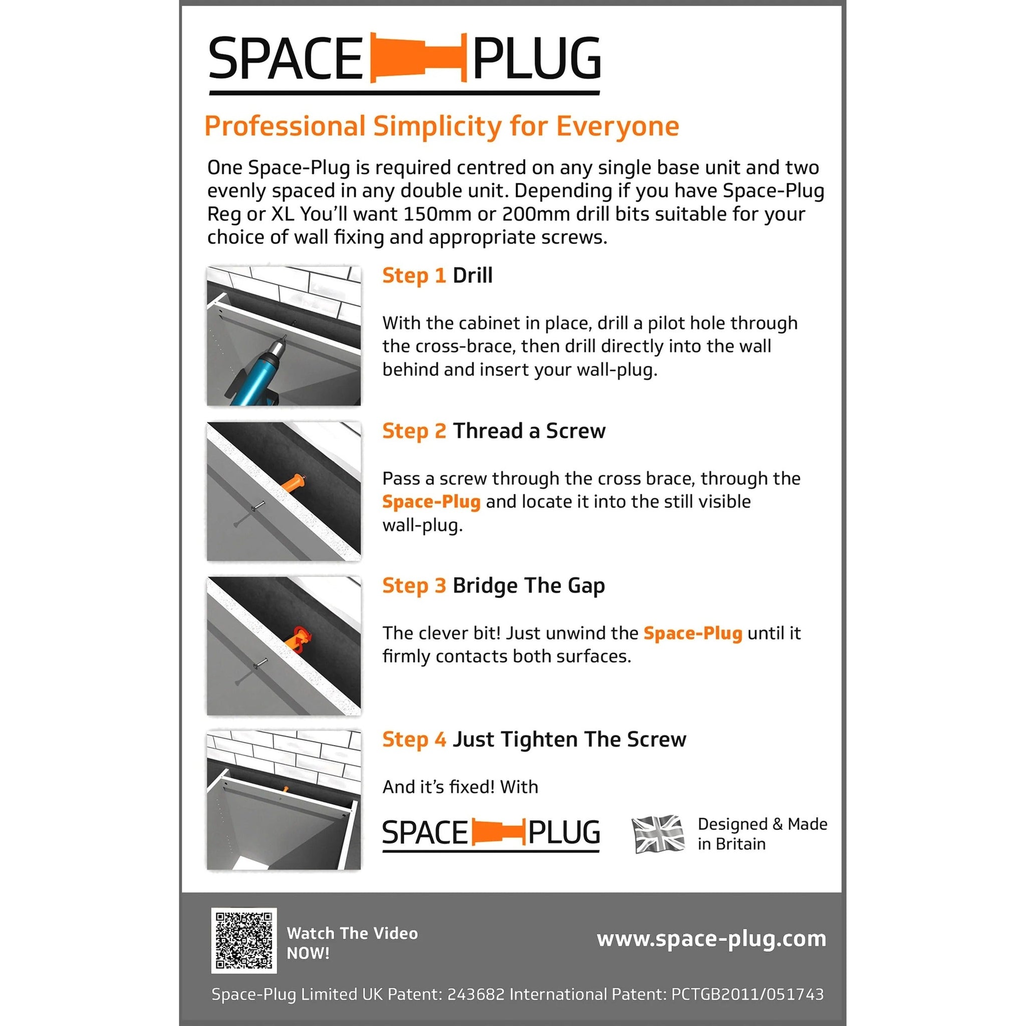 Space-Plug XL – Deep Void Cabinet Fixings for Kitchens