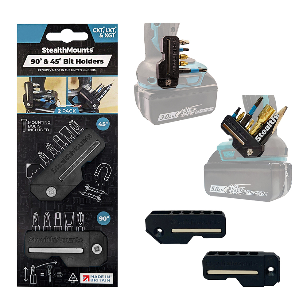 StealthMounts 45° & 90° Magnetic Bit Holder for Makita CXT, LXT & XGT Tools