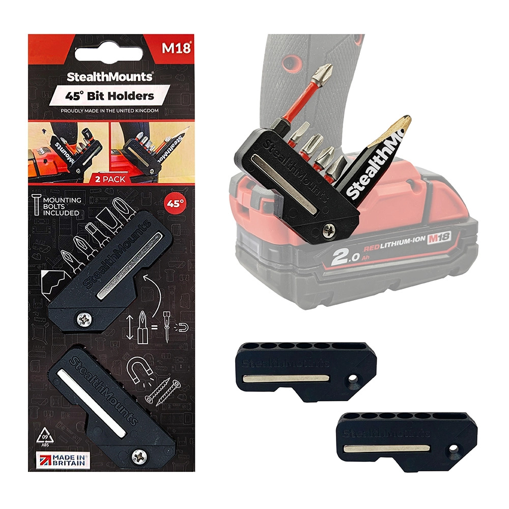 StealthMounts 45° Magnetic Bit Holder for Milwaukee M18 Tools
